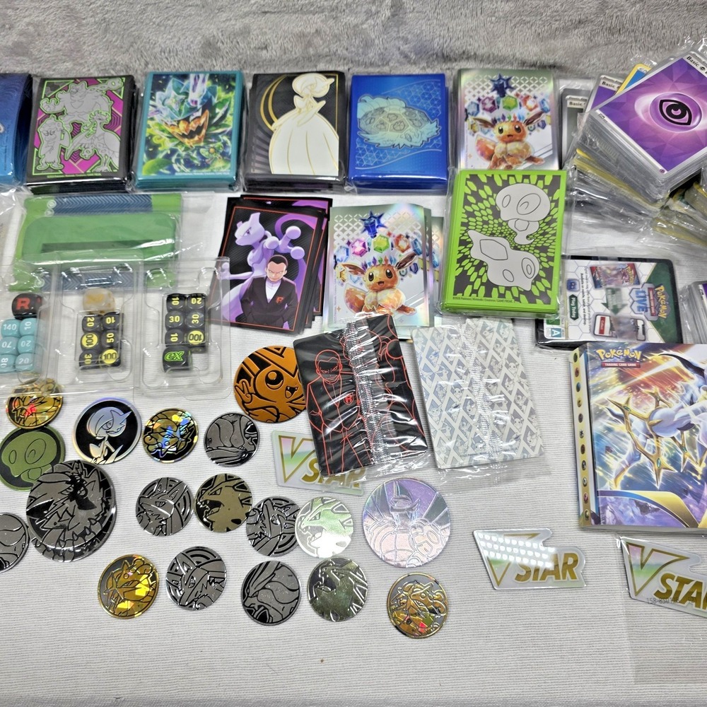 Pokemon Misc Lot Sleeves, Stand, Dice, Code Cards, Energy Packs Eevee As Is - Picture 3 of 8